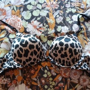 Bombshell Plunge Animal Print Bra